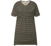 Ulla Popken donna taglie forti camicia lunga linea A scollo a V mezza manica