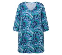 Ulla Popken donna taglie forti camicia lunga modello batik cerniera scollo a V