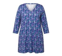 Ulla Popken donna taglie forti camicia lunga modello batik linea A scollo a V