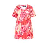 Ulla Popken donna taglie forti camicia lunga stampa patch linea A scollo a V