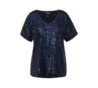 Ulla Popken donna taglie forti camicia paillettes oversize scollo a V
