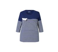 Ulla Popken donna taglie forti camicia ringel barca di carta scollo sottomarino
