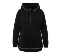 Ulla Popken Sweatjacke mit Kapuze, Reflektor und Einsatz, Felpa,