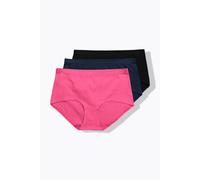 Ulla Popken donna taglie forti hipster confezione da 3 tinta unita 836352