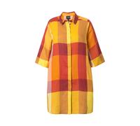 Ulla Popken donna taglie forti lino camicetta lunga collo camicia tasche