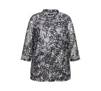 Ulla Popken donna taglie forti maglia a rete doppio strato linea A collo alto