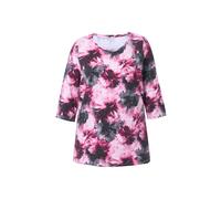 Ulla Popken donna taglie forti maglia fiori girocollo 3 4 maniche Pima...