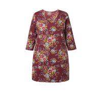 Ulla Popken donna taglie forti maglia lunga fiori linea A girocollo 3 4...
