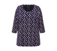 Ulla Popken donna taglie forti maglia lunga pois linea A girocollo 3 4...