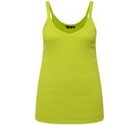 Ulla Popken donna taglie forti top a costine slim scollo a V senza maniche