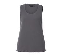 Ulla Popken donna taglie forti top jersey a costine slim girocollo senza...