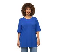 Ulla Popken, Donna, Taglie Grandi, Maglietta Basic Girocollo, Blu Cobalto, 60/62 IT