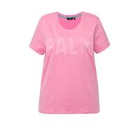 Ulla Popken T-Shirt con Scritta, Regular 829260, Rosa Chiaro, 64 IT/66 IT Donna