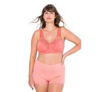 Ulla Popken Entlastungs-BH Kelly, Spitze, ohne Bügel, Cup C-e Reggiseno, Corallo, 5D Donna