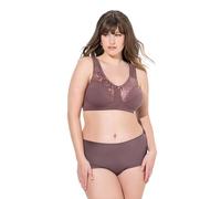 Ulla Popken Entlastungs-BH, Spitze, ohne Bügel, Cup C-e Reggiseno, Terra, 6DD Donna