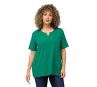 Ulla Popken Essential Notch Neck Stretch Tee Camicia Stretta, Smeraldo, 28-30 Donna