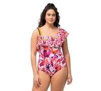 Ulla Popken Fabienne 827705 Costume da Bagno Monospalla Batik Journey Intero, Giallo, 6A Donna