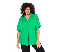 Ulla Popken Felpa con Colletto da Donna, Verde Naturale, 60/62 IT