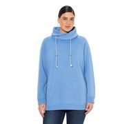 Ulla Popken Sweatshirt, Weiter Stehkragen, Taschen, Raglan-Langarm Maglia di Tuta, Fiordaliso Luminoso, 66-68 Donna