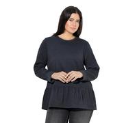 Ulla Popken Sweatshirt Volants Felpe, Nero, 54-56 Donna