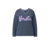Ulla Popken Felpa 'Housto' blu scuro / lavanda Donna Ulla Popken L-XL blu scuro / lavanda