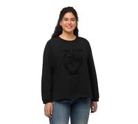 Ulla Popken Felpa mit Toweling Maglione, Nero, 44-46 Donna