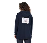Ulla Popken Felpa Placement Print Happiness 825533 Maglia di Tuta, Nero, 50-52 Donna
