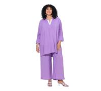 Ulla Popken Giacca con Scollo a V, Bottone Automatico e Maniche a 7/8 Viola Chiaro 54+ 840210815-54+