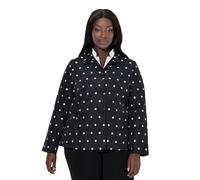 Ulla Popken Giacca dal Taglio Svasato con Jacquard a Pallini, Collo da Camicia e Maniche Lunghe Nero 42+ 844508100-42+