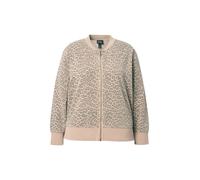 Ulla Popken Giacca di felpa cappuccino / grigio scuro Donna Ulla Popken 7XL-8XL cappuccino / grigio scuro
