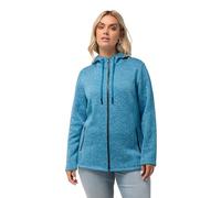 Ulla Popken Giacca di Maglia e Pile con Cappuccio e Tasche con Zip Acqua 58+ 814634739-58+