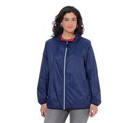 Ulla Popken Giacca Double Face HYPRAR, Idrorepellente, Cappuccio Blu Scuro 46+ 846569741-46+