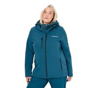 Ulla Popken Giacca softshell Hyprar, da donna, taglie forti, taglie forti, impermeabile, elasticizzata, riflettore, Petrolio scuro, 46