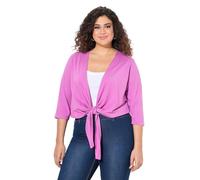 Ulla Popken Giacchetta a Bolero di Jersey con Maniche a 3/4 e Orlo da Annodare Rosa Freddo 46+ 794514807-46+
