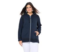 Ulla Popken Giacchetta con Effetto Spray, Cappuccio e Maniche Lunghe Blu Notte Scuro 58+ 837432130-58+