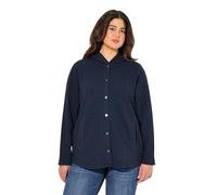 Ulla Popken Giacchetta con trecce, Cappuccio, Bottoni Automatici e Retro più Lungo Blu Notte Scuro 46+ 830968130-46+