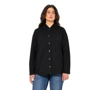 Ulla Popken Giacchetta con trecce, Cappuccio, Bottoni Automatici e Retro più Lungo Nero 54+ 830968100-54+