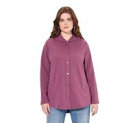 Ulla Popken Giacchetta con trecce, Cappuccio, Bottoni Automatici e Retro più Lungo Viola Bacca 42+ 830968827-42+