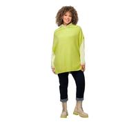 Ulla Popken Gilet di Maglia a Costine dal Taglio Oversize e Smanicato con Collo in Maglia Verde Limetta 46+ 823479403-46+