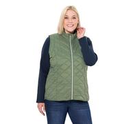 Ulla Popken Gilet HYPRAR funzionale, trapuntato e idrorepellente con colletto alto cachi chiaro 50+ 840047430-50+