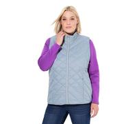 Ulla Popken Gilet HYPRAR funzionale, trapuntato e idrorepellente con colletto alto grigio blu 54+ 840047183-54+