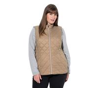 Ulla Popken Gilet HYPRAR funzionale, trapuntato e idrorepellente con colletto alto marrone chiaro 46+ 840047322-46+