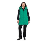 Ulla Popken Gilet trapuntato e idrorepellente HYPRAR con taglio lungo e zip a doppio cursore verde smeraldo 58+ 834842459-58+