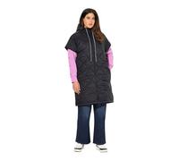Ulla Popken Gilet trapuntato HYPRAR con coulisse, zip a cursore doppio e materiale riciclato nero 54+ 828834111-54+