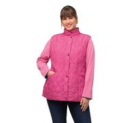 Ulla Popken Gilet Trapuntato Slim con Colletto Alto, Senza Maniche, Rosa Chiaro, 52-54 Donna