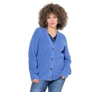 Ulla Popken gs1 Data Protected Company 4069787000005 Cardigan da Donna, Tinta Unita con Bottoni Grandi, Blu Egeo, 60/62