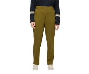 Ulla Popken High Waist Punto di Roma Pants Pantaloni, Giallo-Verde, 46/48 Donna