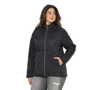 Ulla Popken Hyprar Leichtstepp-Jacke, Wasserabweisend, Recycelt Giacca, Nero, 52-54 Donna