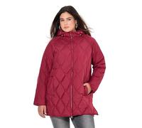 Ulla Popken Hyprar Long-steppjacke, Wasserabweisend, 2-Wege-Zipper Giacca Trapuntata, Rubino, 52-54 Donna