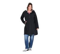 Ulla Popken Hyprar Softshell-longjacke, Wasserabweisend, Kapuze Giacca Lunga, Nero, 50-52 Donna
